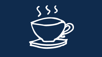 sketch of steaming mug of coffee