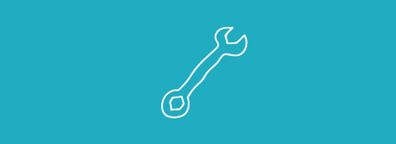 Sketch of a wrench on a turquoise background