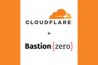 Cloudflare logo plus Bastion Zero logo. There is a vertical stripe in orange going down both sides of the image