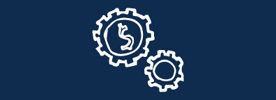 Gears on a navy background